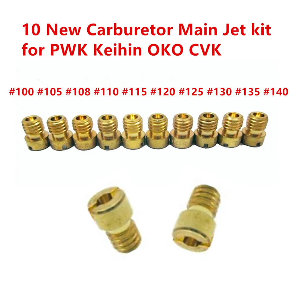 10 шт. в наборе медленная/пилотная струя и основной струи для PWK Keihin OKO CVK карбюратор