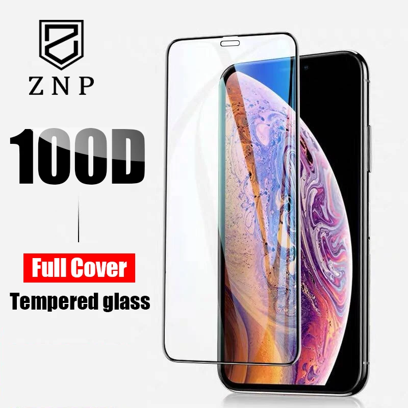 ZNP 100D Защитное стекло для iPhone 7 Защита экрана iPhone 8 Xr Xs Max закаленное стекло на iPhone X 6 6s 7 8 Plus Xs стекло