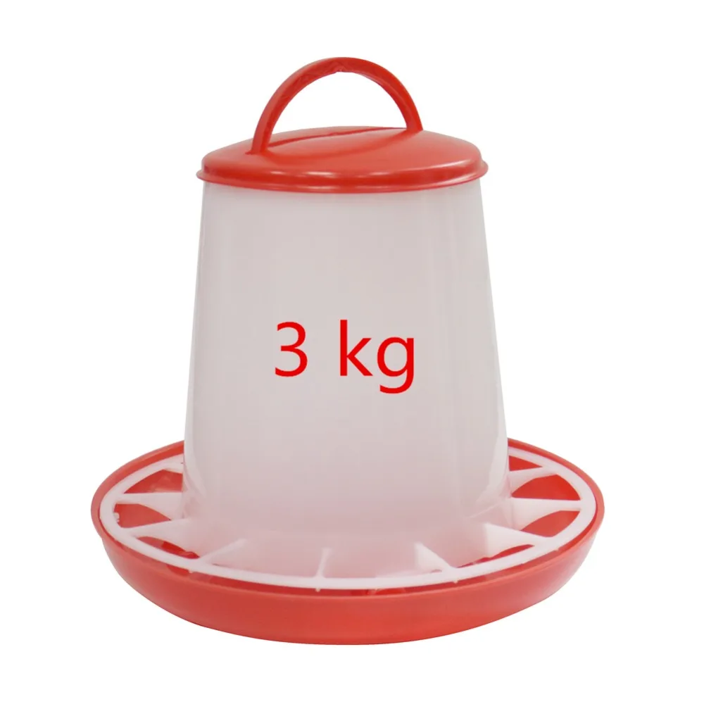 

4 sets 3kg Wholesale Easy to clean Automatic under tableware Chickens, ducks and quail bird feeder Hanging Bird Feeder Plastic