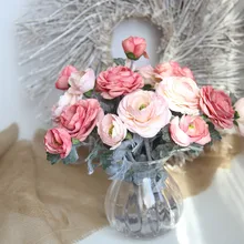 Искусственные шелковые искусственные цветы ромашки лотоса Свадебные букеты вечерние Декор для дома Европейский стиль новое украшение поддельные цветы Прямая поставка