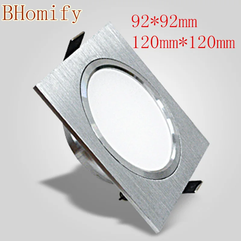 LED Square Downlights 5W 10W Dimmable AC85-265V Brush silver LED Ceiling Lamp Down Light for Kitchen/Home/Office Indoor Lighting