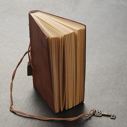 

Vintage Style Key Decor Faux Leather Cover Blank Diary Journal Agenda Notebook