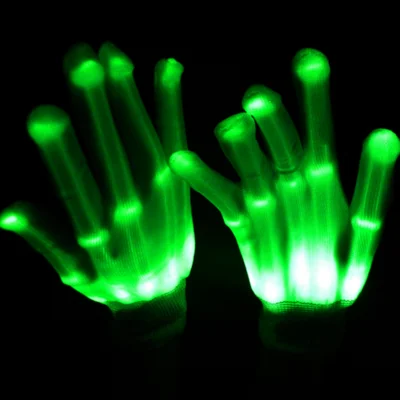 Светодиодный свет дискотечные танцевальные перчатки Электронный музыкальный фестиваль оборудование винный бар ночной клуб шоу выполнять радужные светящиеся варежки - Цвет: Green