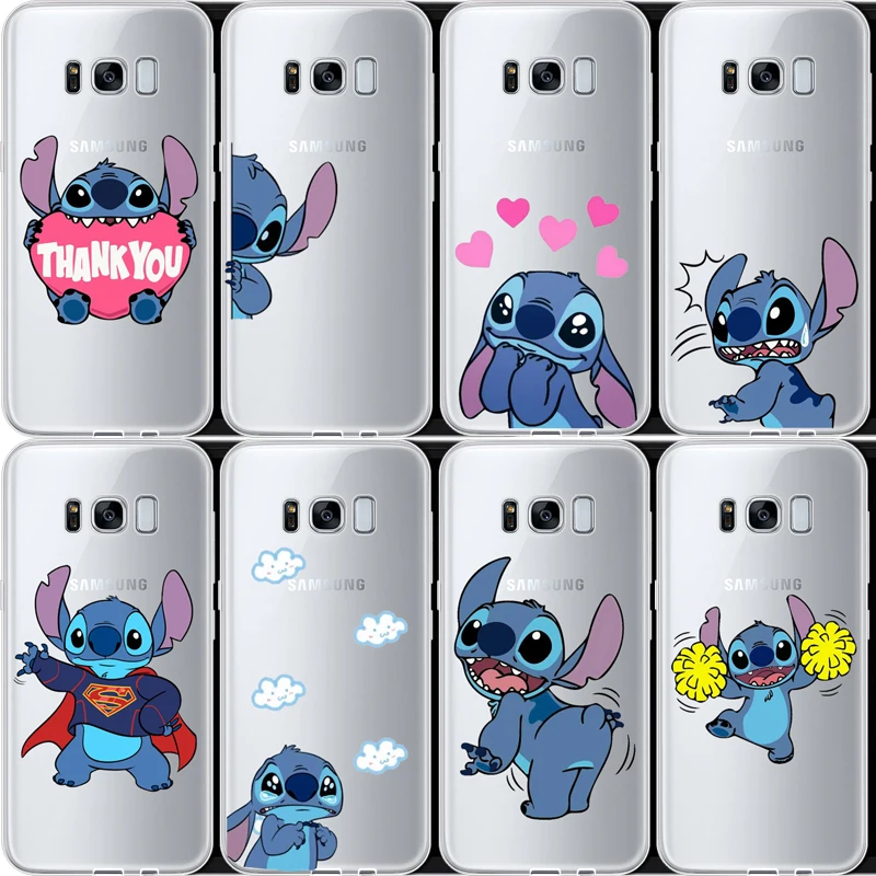 Чехол для телефона из мягкого ТПУ с забавным рисунком Стича Samsung Galaxy 2017 A5 S7EDGE S9 S8PIUS