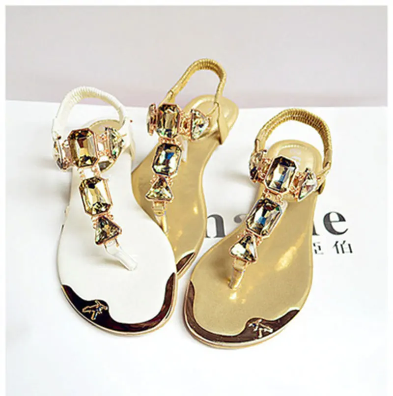 

Women sandal 2018 beach ladies shoes summer flip flops PU Leather rubber shoes woman fashion Rhinestone sandal zapatos mujer