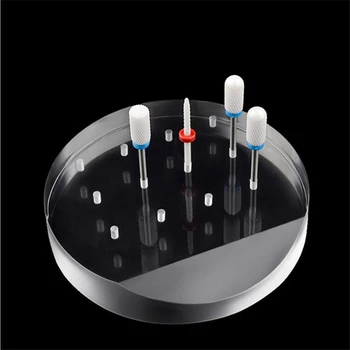 

Professional Nail Drill Bit Holder Exhibition Stand Displayer Art Manicure Tools Acrylic Cover Box