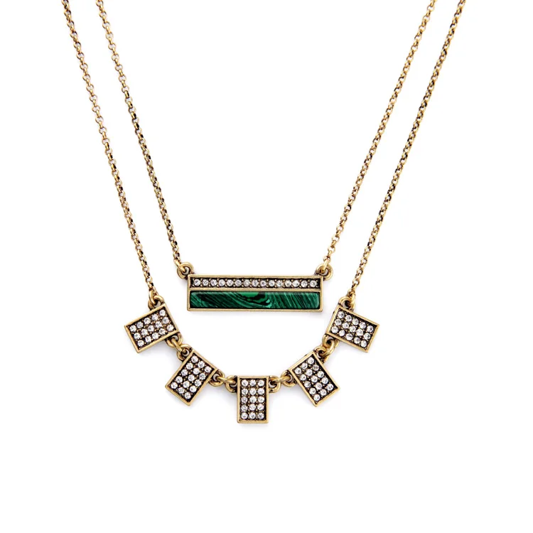 

Famous Brand Designer Necklace New Set Rhinestone TWO Layer Sweater Chain Fashion Jewelry