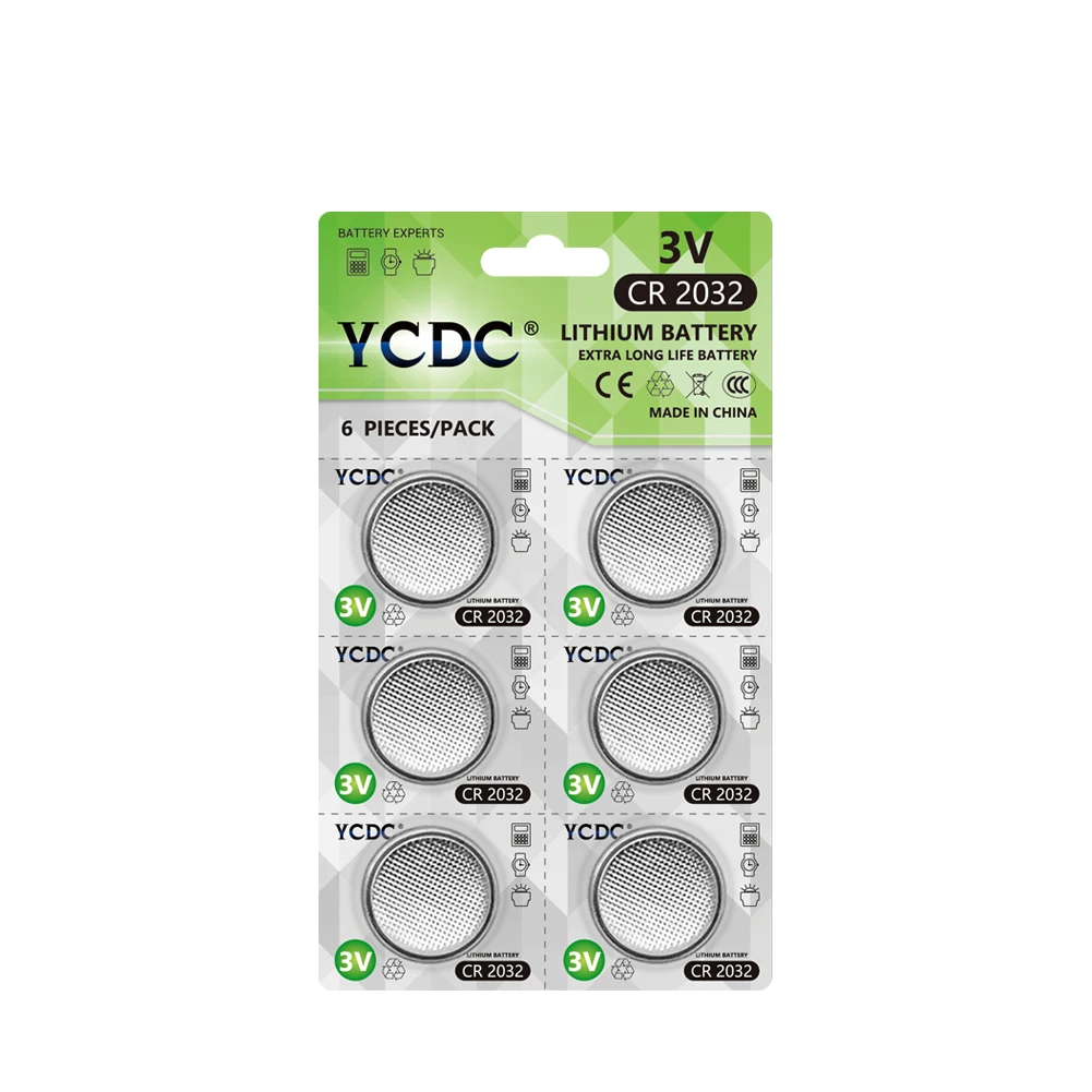 12 stücke/2 Karten YCDC 3V CR 2032 Münze Zelle Batterie DL2032 5004LC