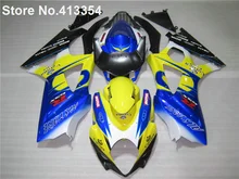 Новый горячий moto части обтекатели для 07 08 Suzuki GSXR1000 K7 K8 желтый синий черный обтекатель комплект для GSXR 1000 2007 2008 MU40
