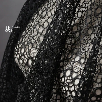 

Highgrade hollow perspective dot cloth texture lace designer fabric for patchwork bazin riche getzner tissus telas por metros