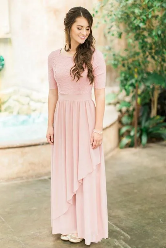 2018-cheap-chiffon-half-sleeves-country-wedding