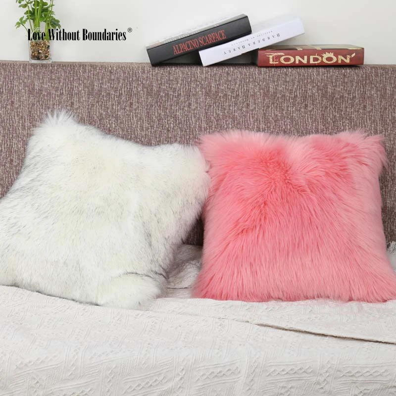 

Noble 6CM Plush Pillow Cushion Sofa Pillow Cushion Office Large Cushion Imitation Wool Bed Headboard Cushion cover