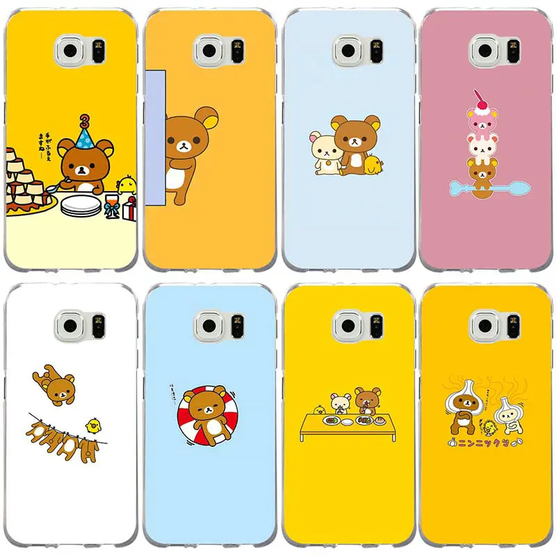 

For Samsung Galaxy Note 2 3 4 5 8 S2 S3 S4 S5 Mini S6 S7 S8 S9 Edge Plus Shell Soft TPU Mobile Phone Cases Cute Rilakkuma Bear