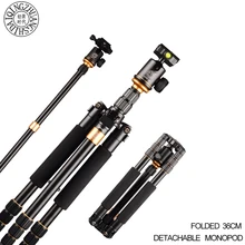 Q999S Travel 36cm Aluminum Professional Camera Tripod with Ball head Monopod Q9S Stand Kit For DSLR