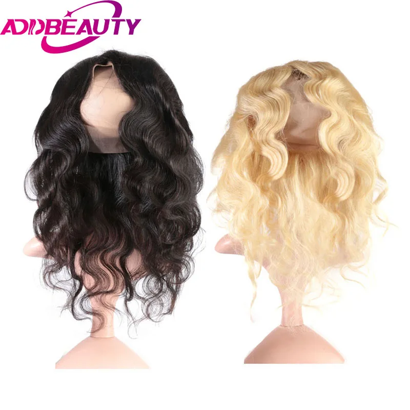 AddBeauty Body Wave Brailian Virgin Hair 360 Lace Frontal Pre Plucked With Baby Hair Blonde 613# 360 Frontal For Hair Salon body-wave : image AddBeauty Body Wave Brailian Virgin Hair 360 Lace Frontal Pre Plucked With Baby Hair Blonde 613# 360 Frontal For Hair Salon body-wave