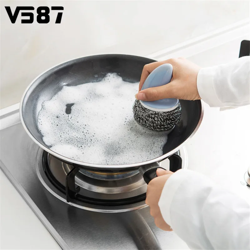 Multipurpose Shark Handheld Cleaning Brush ABS Stainless Steel Dishes