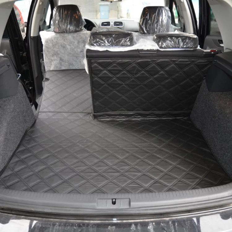 waterproof non slip easy clean folded version pu leather car trunk mats
