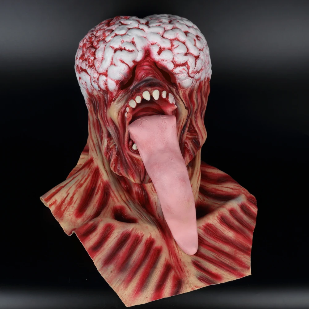 Resident Evil Rotten Horror Zombie Mask Long Tongue Haunted House Secret Room Scary Bloody Latex Eye Mask Cosplay Halloween (27)