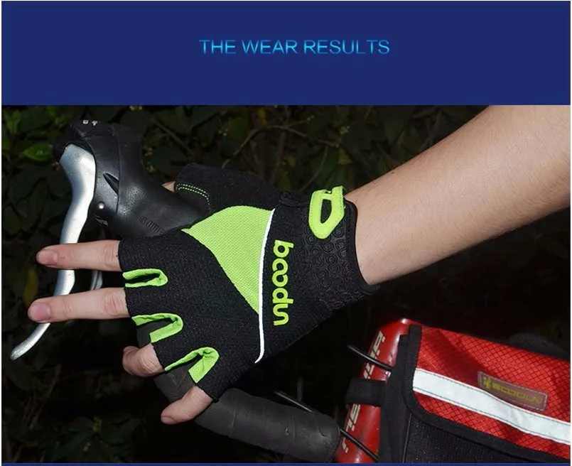 Велосипедные перчатки марки BOODUN/скейт перчатки без пальцев силикагель ударопрочный Guantes Защитная дышащая Шестерня подушечка/Удобная ношение