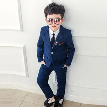 Suit for Boys Tuxedo Boys Suits for Weddings 3pcs/set(Coat+Vest+Pant) Baby Boy Blazer Wedding Baby Suit Gentleman 3-10Y 3pcs set boy gentleman suit for weddings prom party 2 10y children slim fit costumes boys tuxedos formal blazer vest pants suits
