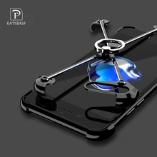 OATSBASF X Forme Cas Pour l’iphone 6 S cas Personnalité Shell pour iPhone 6 s plus 7 Plus Métal Frontière Butoir En Métal Support de la Bague cas