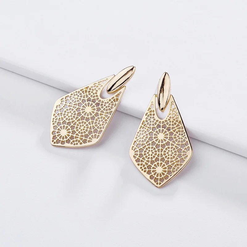 Rose Gold KS Designer Inspired Water Drop Filigree Earrings