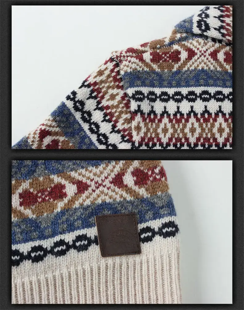 Muls Luxury Woolen Cardigans Men 80% Wool 20% Acrylic Winter Autumn Thicken Male Sweater Cardigan Jacket Men Navy Khaki 2018 New-08