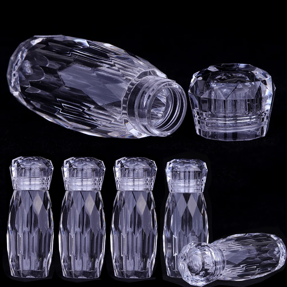 

6pcs Transparent Acrylic Nail Diamond Empty Round Storage Bottle Loose Bead Container Nail Equipment Access Display Tool BE063
