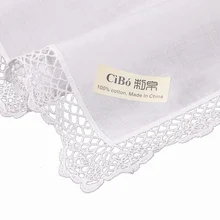 C001: Белый Премиум хлопок кружева платки 120 шт./упак. пустым крючком Платки для женщин/дамы свадебный подарок