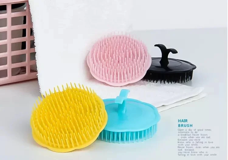 GUANYAO Head Massage Brush Soft glue Shampoo brush Bathroom Products Plastic Sanitary comb Washing Hair Scalp Shower Body