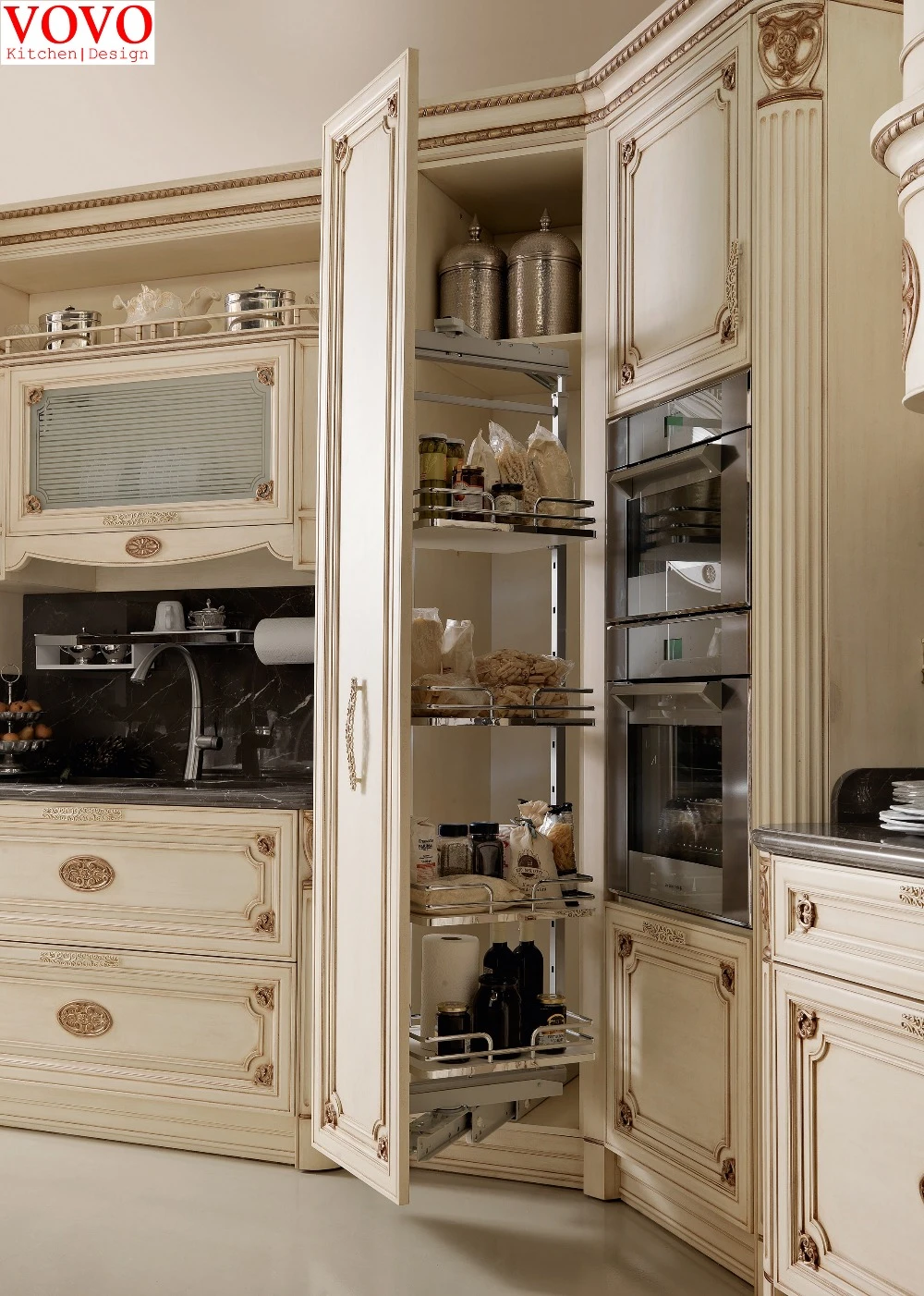 solid oak kitchen cabinets on White Solid Wood Pantry And Kitchen Wooden Pantry Kitchen Pantriessolid Wood Kitchen Aliexpress