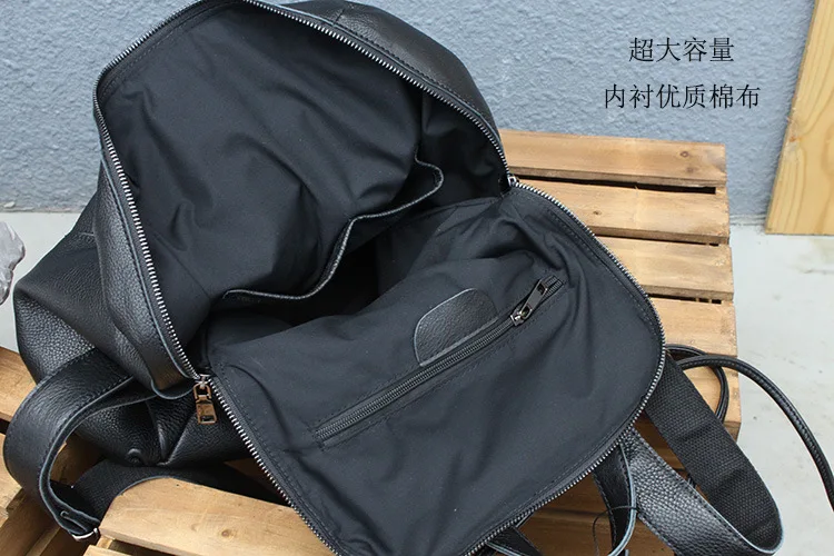  AETOO Large capacity backpack first layer leather men and women shoulder bag Korean neutral leather - 32869546653