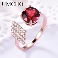 UMCHO 2.12ct, натуральный гранат, кольца для женщин, натуральная 925 пробы, серебро, драгоценный камень, кольца, крыло, Модный Романтический подарок, хорошее ювелирное изделие