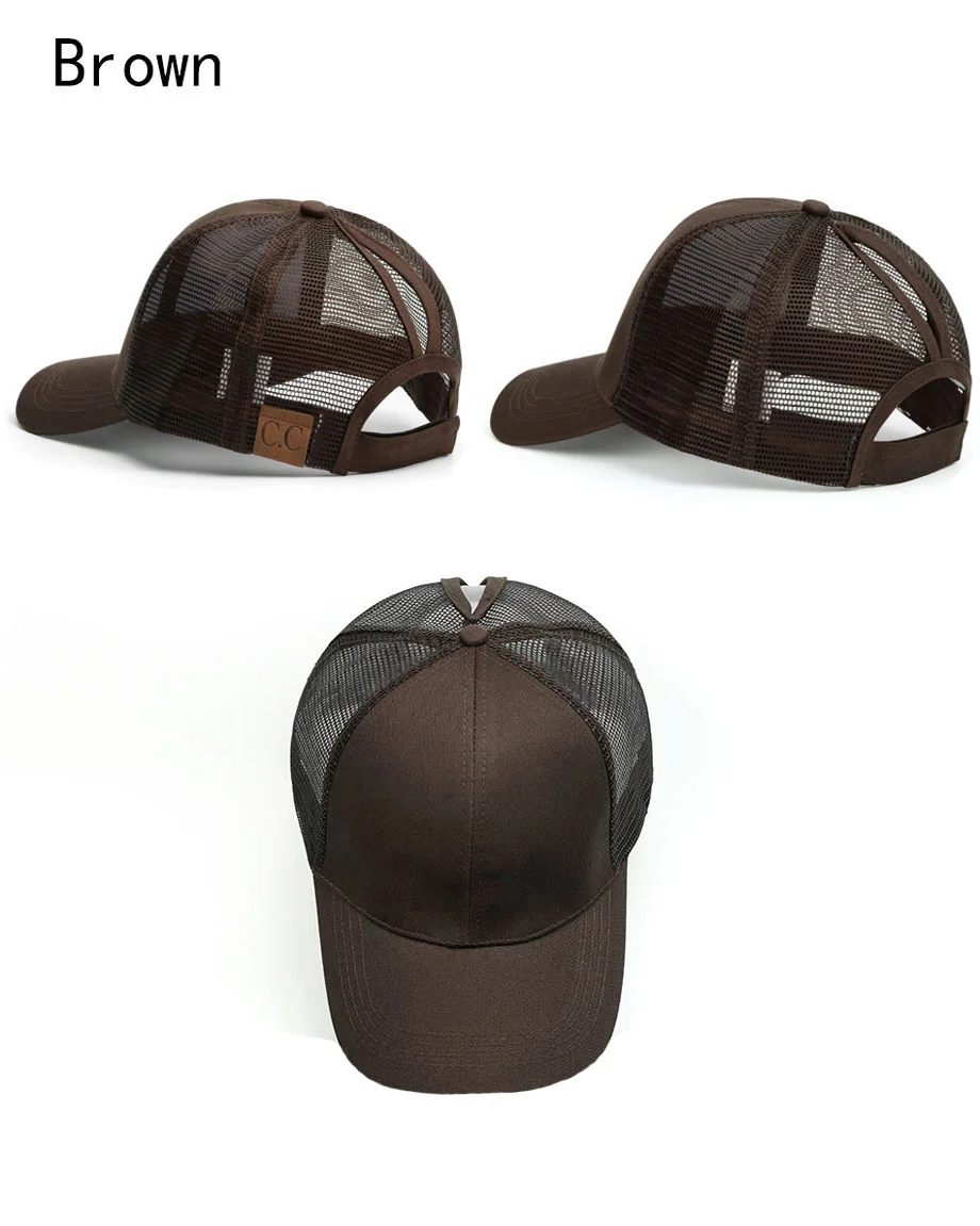 Glitter Ponytail Baseball Cap Women Messy Bun Adjustable Snapback Hats Girls Adjustable Summer Mesh CC Caps Drop Shipping   (23)