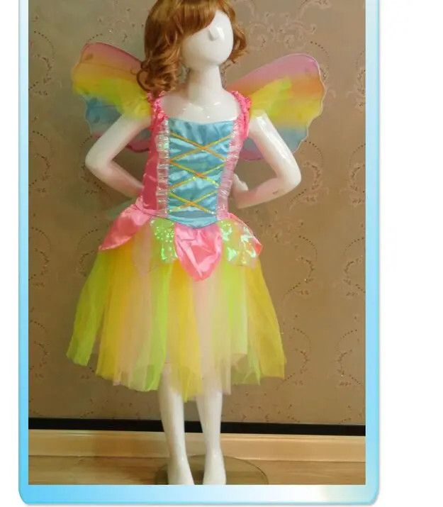 Новинка года; детская одежда для карнавала; карнавальное платье радуги для маленьких девочек; карнавальный костюм; вечерние платья; платье принцессы «Динь-Динь»