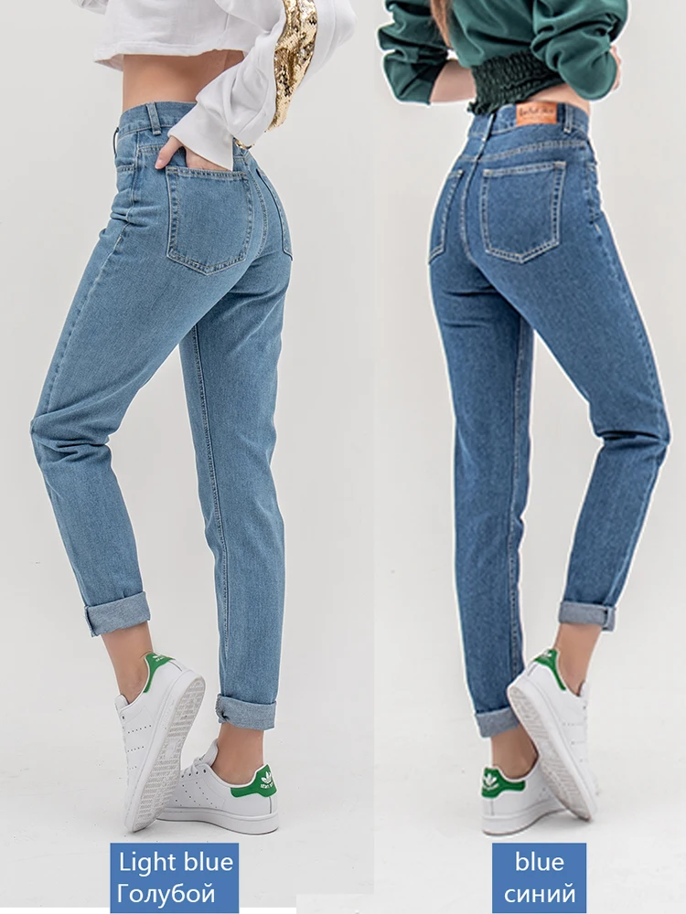 luckinyoyo jean woman mom jeans pants boyfriend jeans for women with high waist push up large size ladies jeans denim 5xl 2019