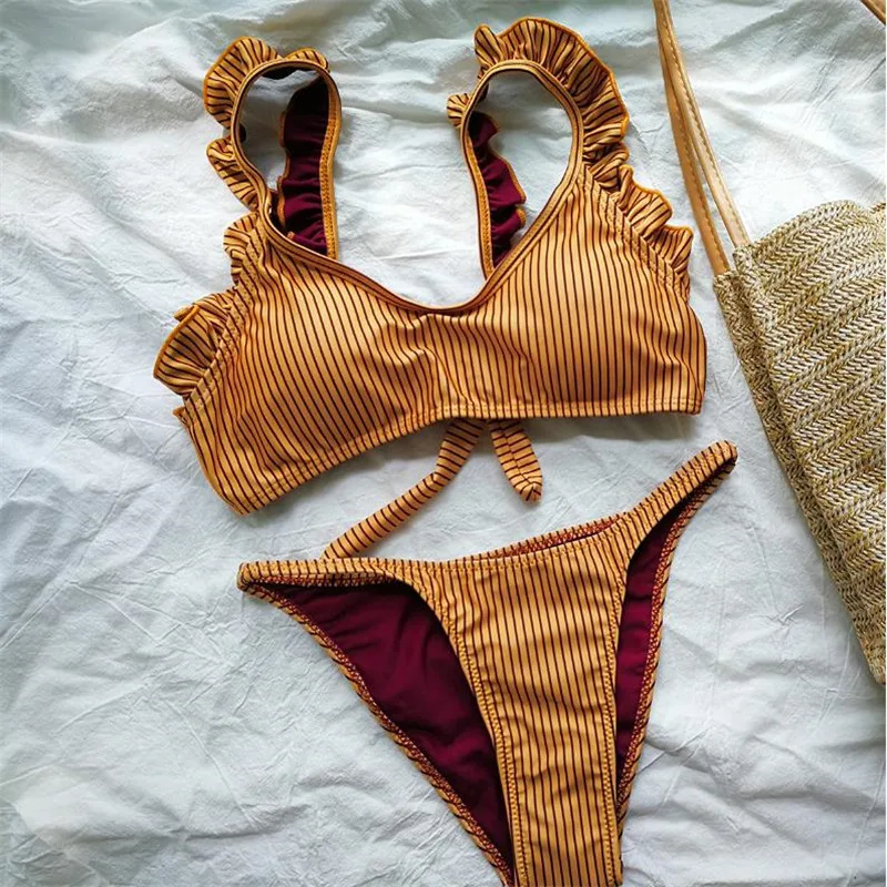 

Yellow Bikini Set 2018 Sexy Bikinis Swimwear Swimsuit High Cut Bathing Suit Summer Top Bikini Summer Beach Swim Wear Swim Suit