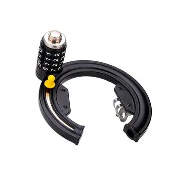 

Black anti-theft bicycle horseshoe lock steel tube wheel password lock Bike lock 4 Words share bicycles accessories