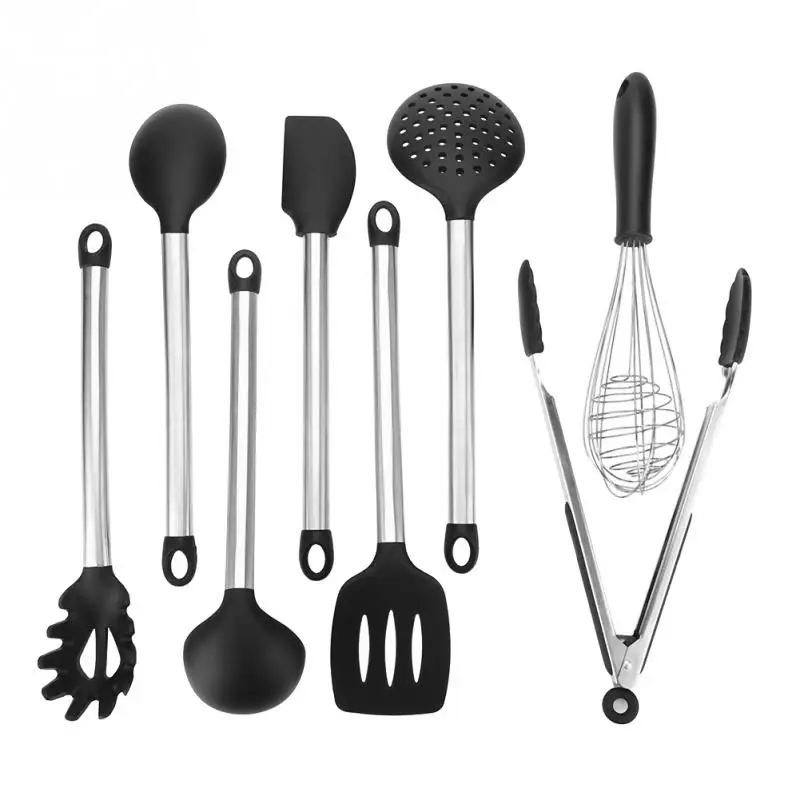 8PcsSet Silicone Kitchen Utensil Home Restaurant Cooking Tools with Stainless Steel HandleOther