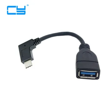 

90 Degree Right Angled USB-C USB 3.1 Type C Male to A Female OTG Data Cable for Macbook Tablet Mobile Phone