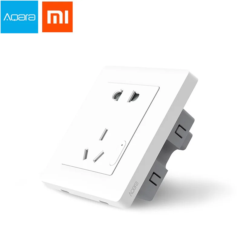 Умный дом Xiaomi Aqara, умный светильник ZiGBee, настенный выключатель, розетка, через приложение для смартфона, беспроводной пульт дистанционного управления, 10А/2500 Вт - Цвет: Wall socket