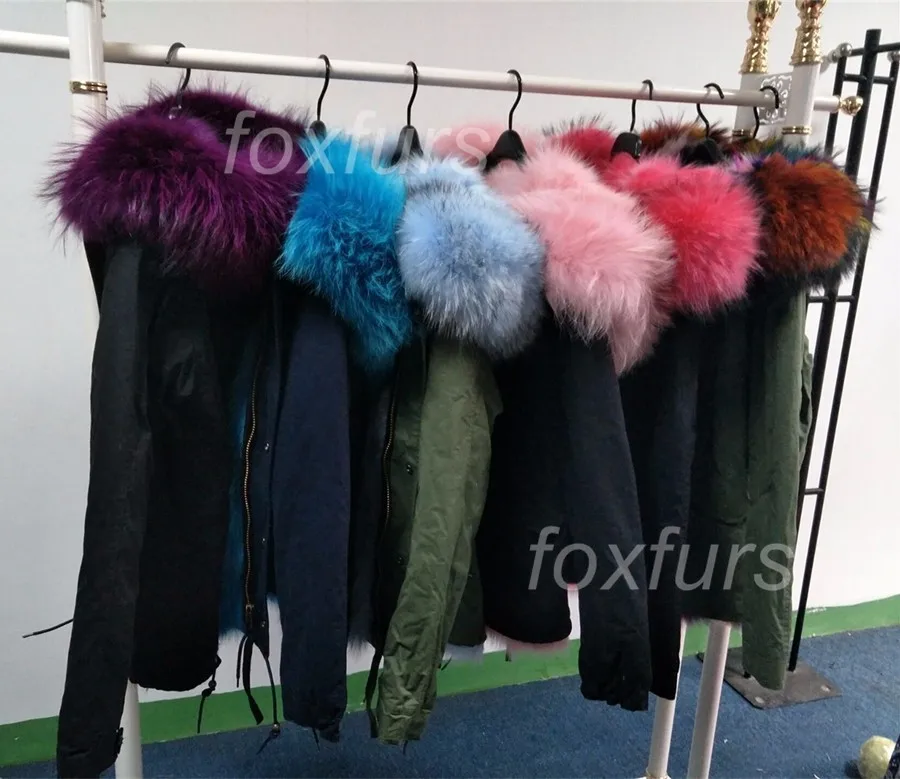 Hot 2016 Fashion high quality multi light colorful fox fur parka winter outerwear Mr Mrs real fur parka coats bubble coat women