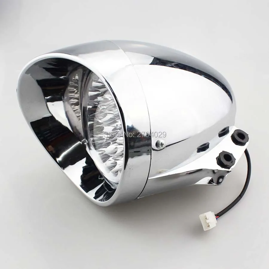 Светодиодный хромированный светильник для мотоцикла на заказ, белый светильник для Harley Choppers Cruise Honda Steed Shadow