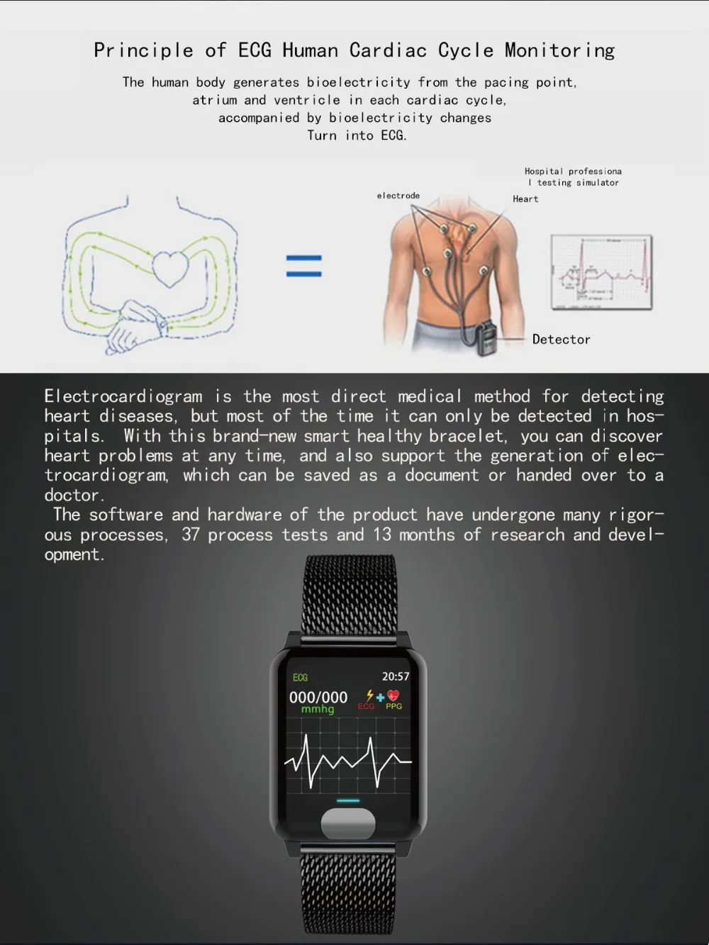 E04 смарт-Браслет фитнес-трекер ЭКГ/PPG кровяное давление монитор сердечного ритма водонепроницаемые Смарт-часы для Xiaomi Android IOS