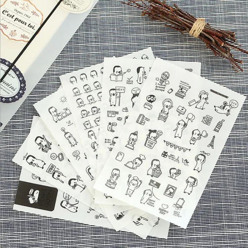 

6sheets/pack fashion small penguin Stickers /scrapbook diary deco stickers/Decorative items/School stationery Supplies G086