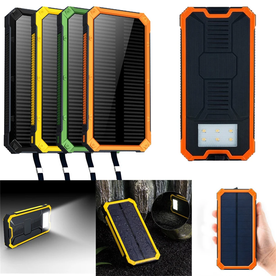 

12000mAh LED Dual USB Ports Solar Panel Power Bank Case Charger DIY Kits Box for Samsung S8 Xiaomi USB External Battery Charger