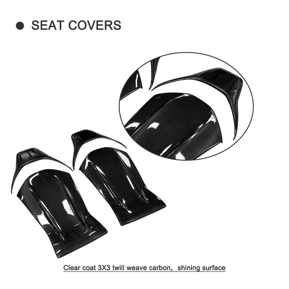 Gloss Matt Carbon Fiber Seat Back Backseat Trim Covers 4 PC/Set fit for Mercedes Benz A45 CLA45 GLA45 AMG GT C63 C43 E63 12-18