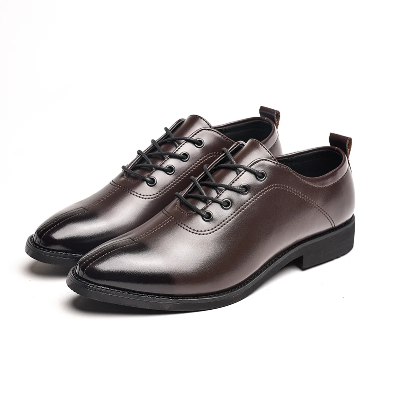 elegant genuine leather formal men shoes italian luxury brand wedding male footwear designer tan work dress oxford shoes for men (7)