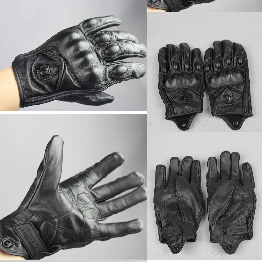 Knight Retro Pursuit Perforated Real Leather Motorcycle Glove Moto Waterproof Gloves Motorcycle Protective Gears Motocross Glove