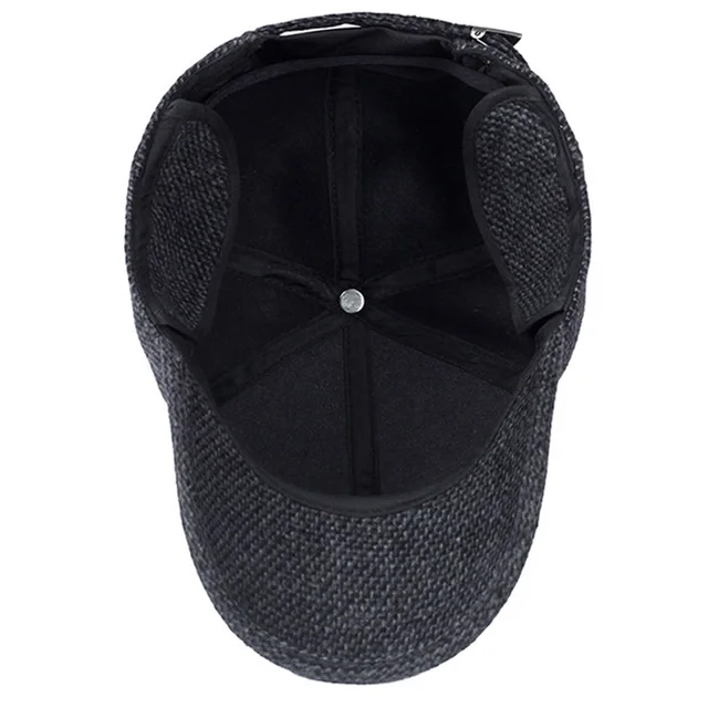 2019 brand baseball cap winter dad hat warm Thickened cotton snapback caps Ear protection fitted hats for men - Image 4